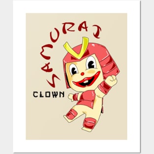 Samurai clown Posters and Art